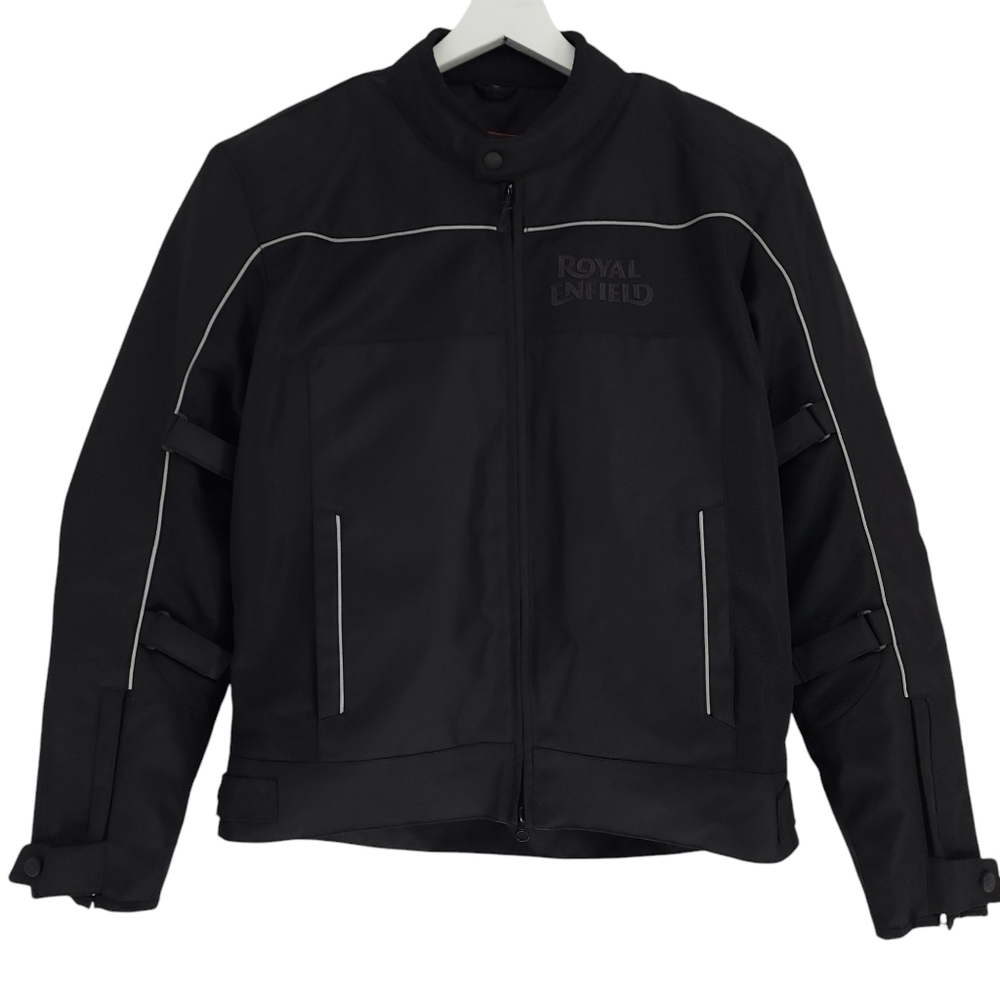 Royal Enfield Textile Waterproof Riding Motorcycle Reflective Jacket - Black - Picture 2 of 14